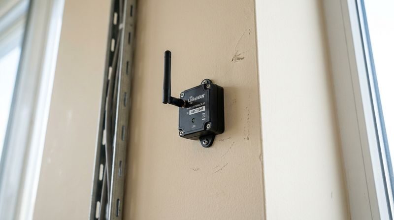 Capteur LoRaWAN installé sur un bâtiment tertiaire pour le suivi à distance